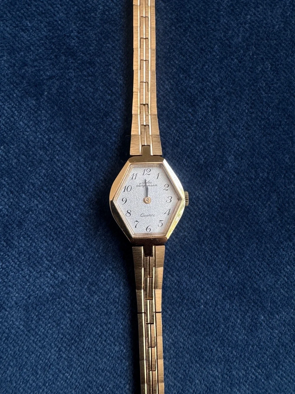 Vintage Jules Jurgensen Gold tone hexagonal case Ladies Quartz Watch